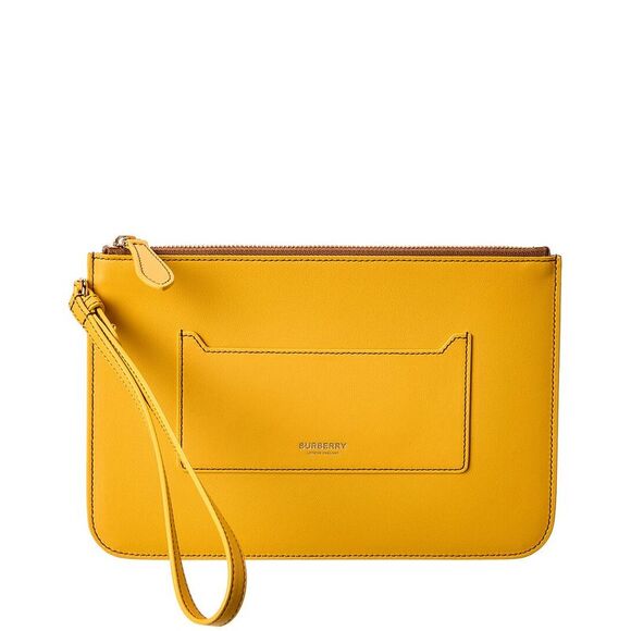 Burberry Leather Pouch, Gold - Picture 1 of 4